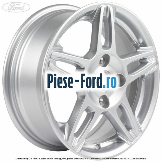 Janta aliaj 15 inch, 5 spite duble Luxury Ford Fiesta 2013-2017 1.0 EcoBoost 125 cai benzina #6A2B9487C9