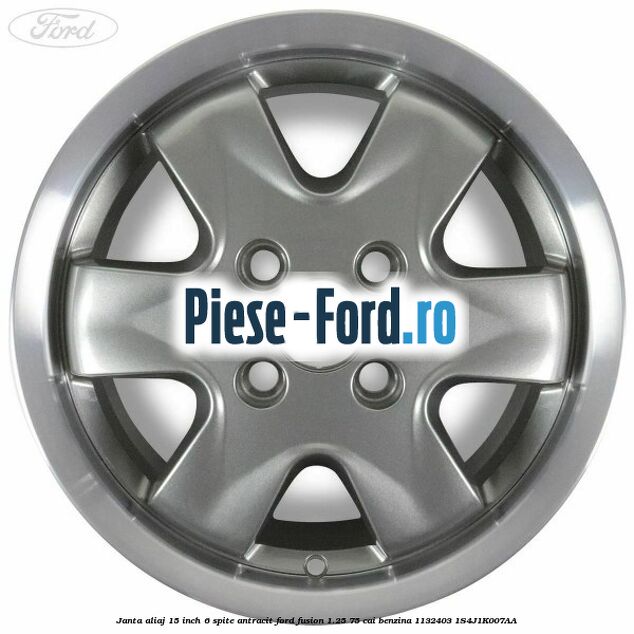 Janta aliaj 15 inch, 6 spite antracit Ford Fusion 1.25 75 cai benzina