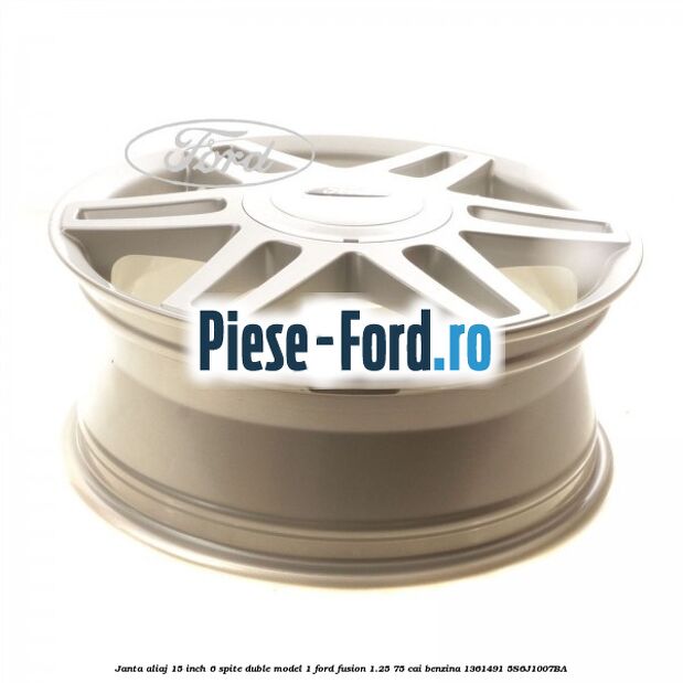 Janta aliaj 15 inch, 6 spite duble model 1 Ford Fusion 1.25 75 cai benzina #7D5C20C54D