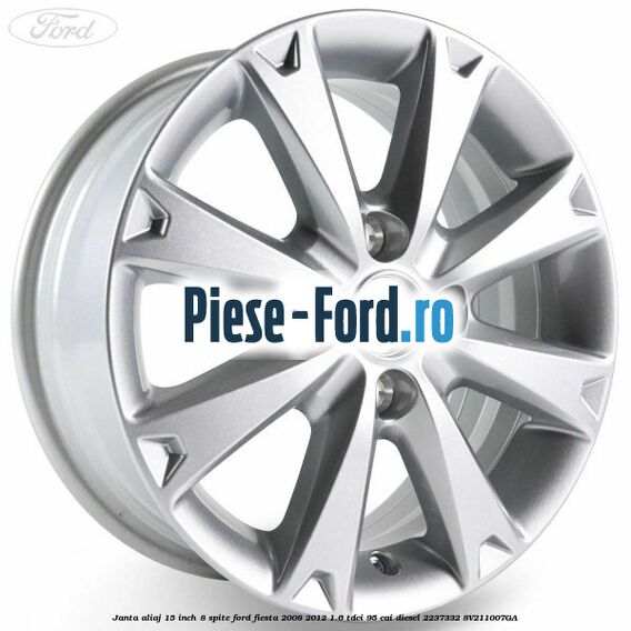 Janta aliaj 15 inch, 8 spite Ford Fiesta 2008-2012 1.6 TDCi 95 cai diesel