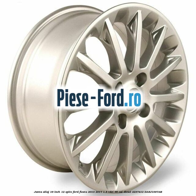Janta aliaj 16 inch, 10 spite aluminium Ford Fiesta 2013-2017 1.5 TDCi 95 cai diesel