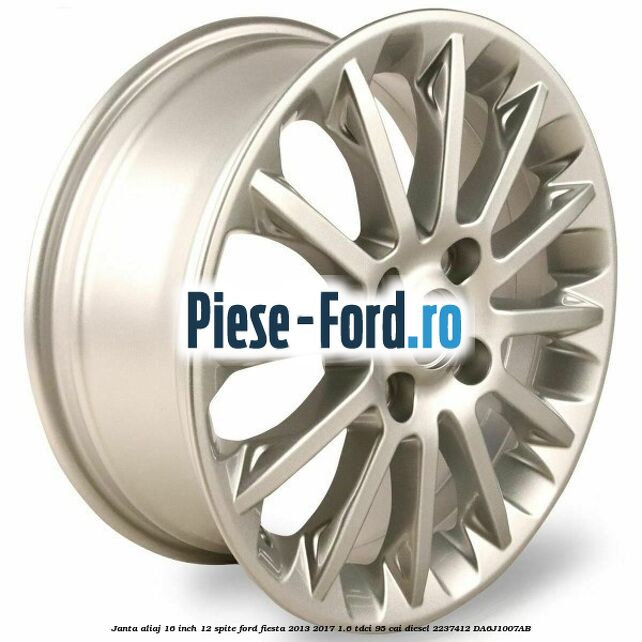 Janta aliaj 16 inch, 10 spite aluminium Ford Fiesta 2013-2017 1.6 TDCi 95 cai diesel