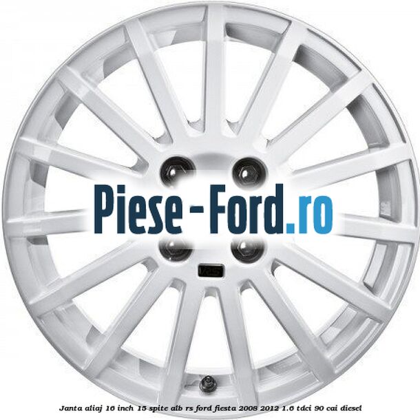 Janta aliaj 16 inch, 15 spite alb RS Ford Fiesta 2008-2012 1.6 TDCi 90 cai diesel