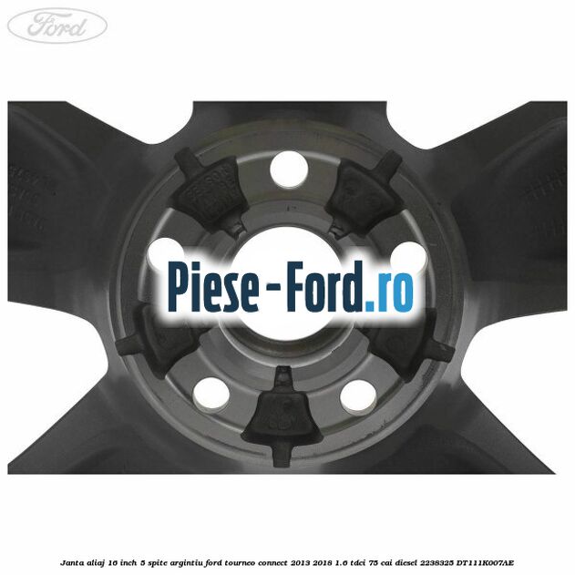 Janta aliaj 16 inch, 5 spite argintiu Ford Tourneo Connect 2013-2018 1.6 TDCi 75 cai diesel #AC6551B417