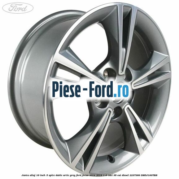 Janta aliaj 16 inch, 5 spite duble Ford Focus 2014-2018 1.6 TDCi 95 cai diesel