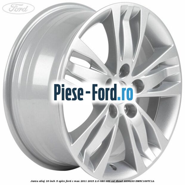 Janta aliaj 16 inch, 5 spite Ford C-Max 2011-2015 2.0 TDCi 163 cai diesel #0619A7C9DB