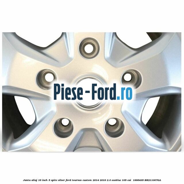 Janta aliaj 16 inch, 5 spite Silver Ford Tourneo Custom 2014-2018 2.0 EcoBlue 105 cai  #4625FE4489