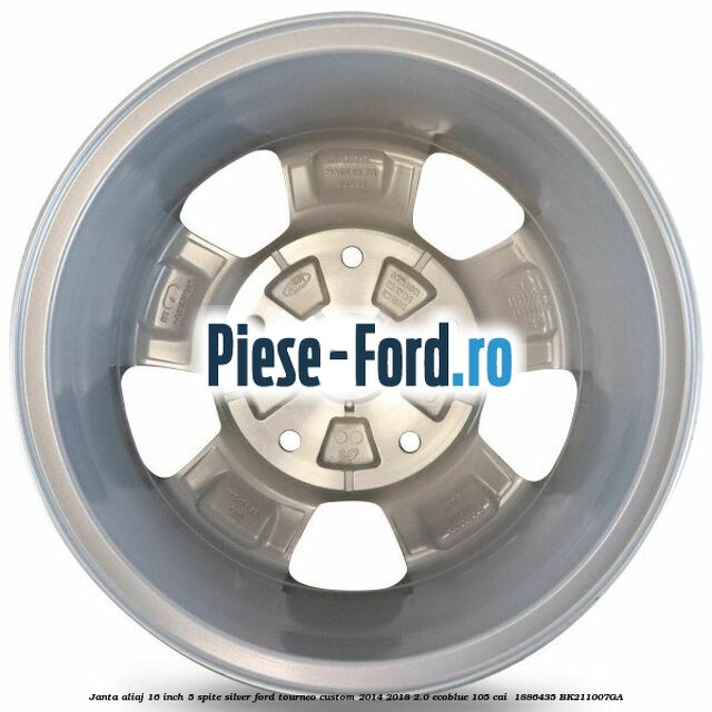 Janta aliaj 16 inch, 5 spite Silver Ford Tourneo Custom 2014-2018 2.0 EcoBlue 105 cai  #4625FE4489
