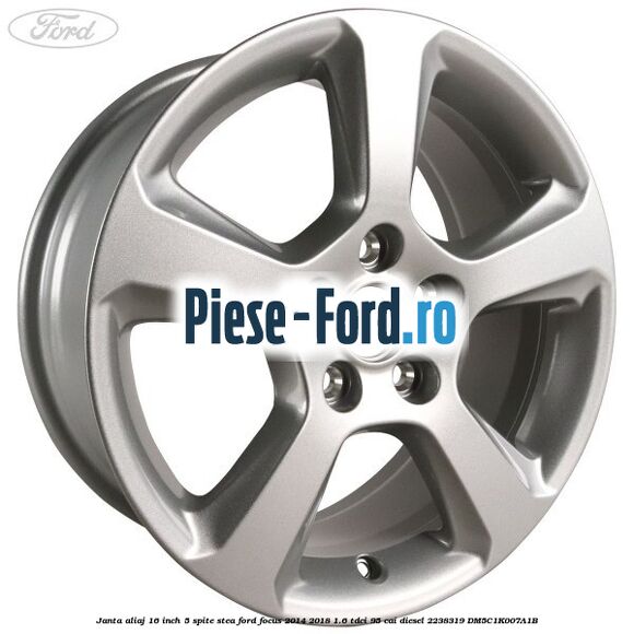 Janta aliaj 16 inch, 5 spite negre Ford Focus 2014-2018 1.6 TDCi 95 cai diesel