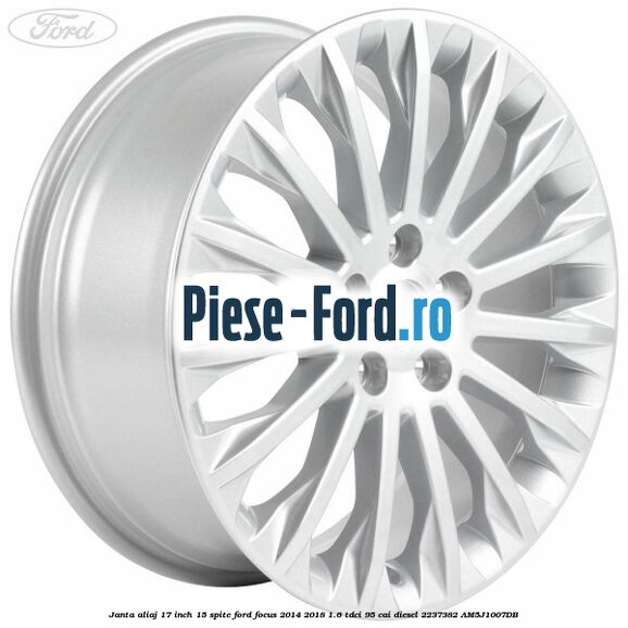 Janta aliaj 17 inch, 10 spite duble Y Ford Focus 2014-2018 1.6 TDCi 95 cai diesel