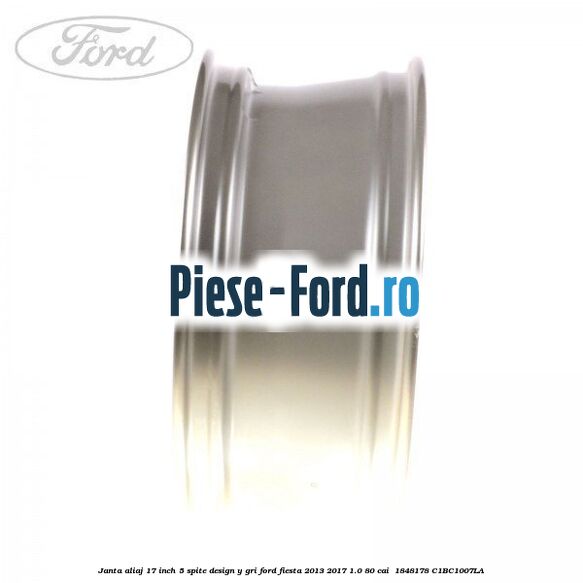 Janta aliaj 17 inch, 5 spite design Y gri Ford Fiesta 2013-2017 1.0 80 cai  #4D3B03095A