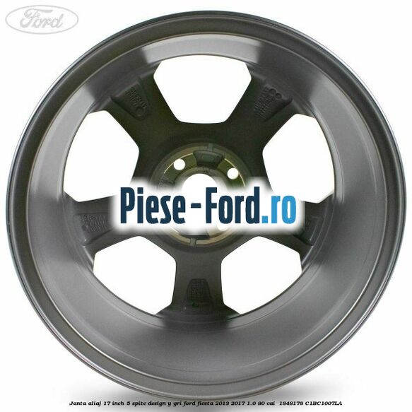 Janta aliaj 17 inch, 5 spite design Y gri Ford Fiesta 2013-2017 1.0 80 cai  #4D3B03095A