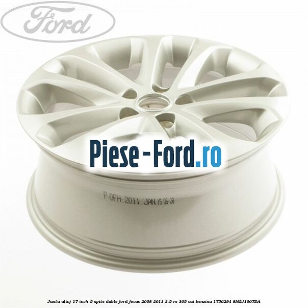 Janta aliaj 17 inch, 5 spite duble Ford Focus 2008-2011 2.5 RS 305 cai benzina #1E82BD6B16
