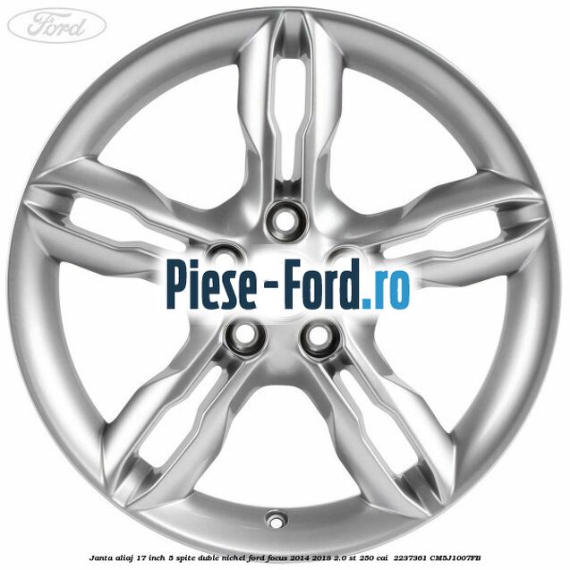 Janta aliaj 17 inch, 5 spite duble nichel Ford Focus 2014-2018 2.0 ST 250 cai  #064AA50E6C