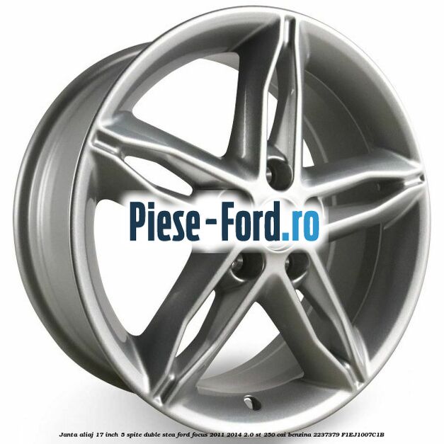 Janta aliaj 17 inch, 5 spite duble nichel Ford Focus 2011-2014 2.0 ST 250 cai benzina