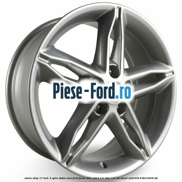 Janta aliaj 17 inch, 5 spite duble nichel Ford Focus 2011-2014 2.0 TDCi 115 cai diesel