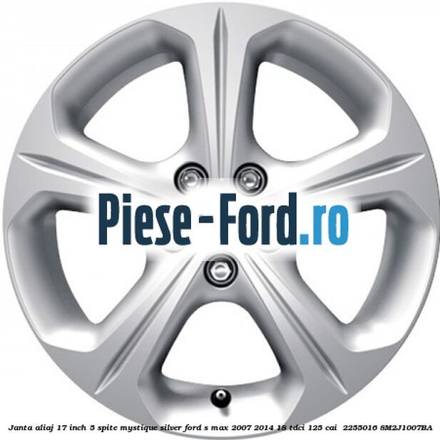 Janta aliaj 17 inch, 5 spite, Mystique Silver Ford S-Max 2007-2014 1.8 TDCi 125 cai #2475F12434