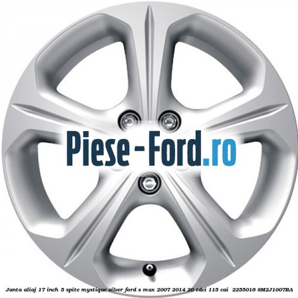 Janta aliaj 17 inch, 5 spite, Mystique Silver Ford S-Max 2007-2014 2.0 TDCi 115 cai #40563AB9A9