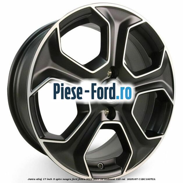 Janta aliaj 17 inch, 5 spite neagra Ford Fiesta 2013-2017 1.0 EcoBoost 125 cai #B2BB34CFFF