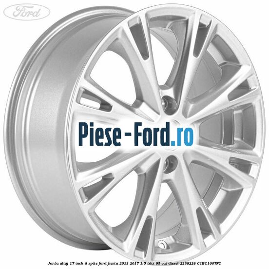 Janta aliaj 17 inch, 5 spite rock metallic Ford Fiesta 2013-2017 1.5 TDCi 95 cai diesel