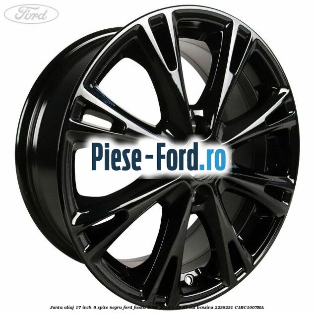 Janta aliaj 17 inch, 8 spite negru Ford Fiesta 2008-2012 1.25 82 cai benzina #A5D186E0D6