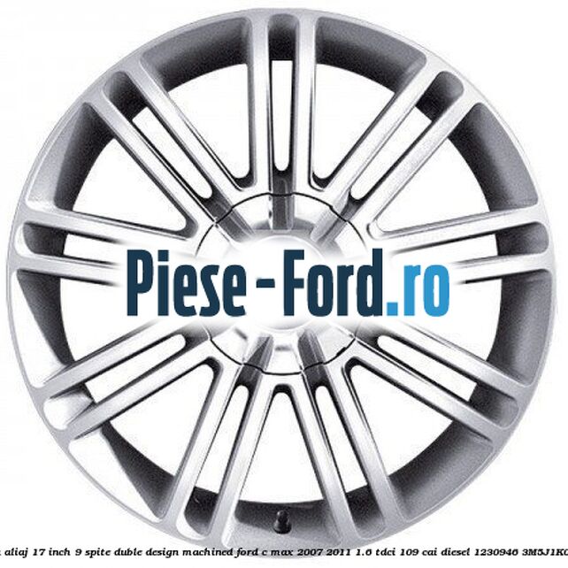 Janta aliaj 17 inch, 8 spite, design Y Ford C-Max 2007-2011 1.6 TDCi 109 cai diesel