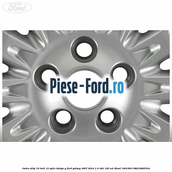 Janta aliaj 18 inch, 12 spite design Y Ford Galaxy 2007-2014 1.8 TDCi 125 cai diesel #8D1899B96D