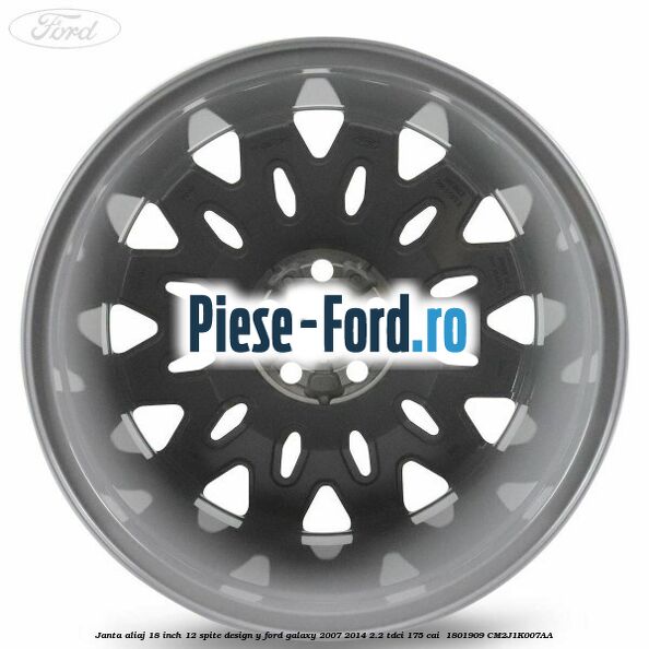 Janta aliaj 18 inch, 12 spite design Y Ford Galaxy 2007-2014 2.2 TDCi 175 cai  #29D7A7DB86