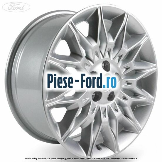 Janta aliaj 18 inch, 12 spite design Y Ford S-Max 2007-2014 1.8 TDCi 125 cai #54B8BDADD2