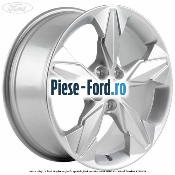 Janta aliaj 18 inch, 5 spite Argintiu Sparkle Ford Mondeo 2008-2014 2.0 145 cai #83B9CDD2E6