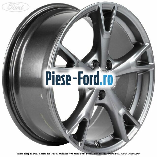 Janta aliaj 18 inch, 5 spite design Y argintiu Ford Focus 2014-2018 1.6 Ti 85 cai benzina
