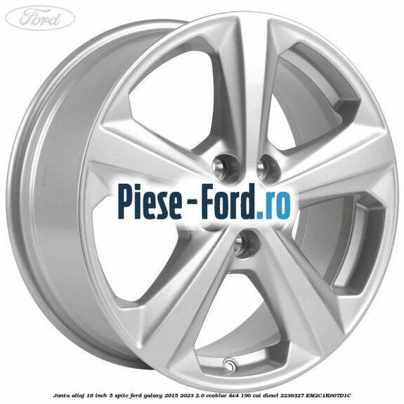 Janta aliaj 18 inch, 5 spite Ford Galaxy 2015-2023 2.0 EcoBlue 4x4 190 cai diesel #176CEA3239