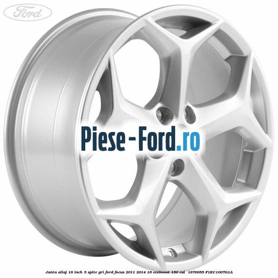 Janta aliaj 18 inch, 5 spite gri Ford Focus 2011-2014 1.6 EcoBoost 150 cai #D8381878A8