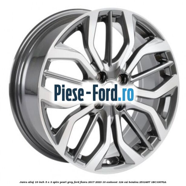 Janta aliaj 18 inch, 5 x 3 spite Pearl Grey Ford Fiesta 2017-2023 1.0 EcoBoost 124 cai #4D3051E0B7
