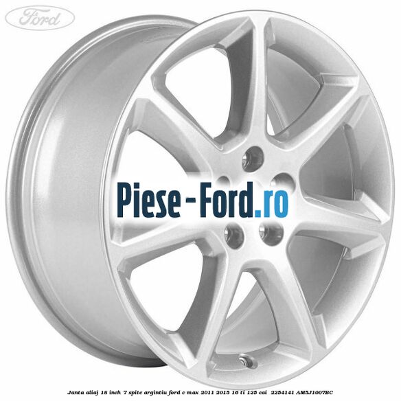 Janta aliaj 18 inch, 7 spite argintiu Ford C-Max 2011-2015 1.6 Ti 125 cai #0596A095A6
