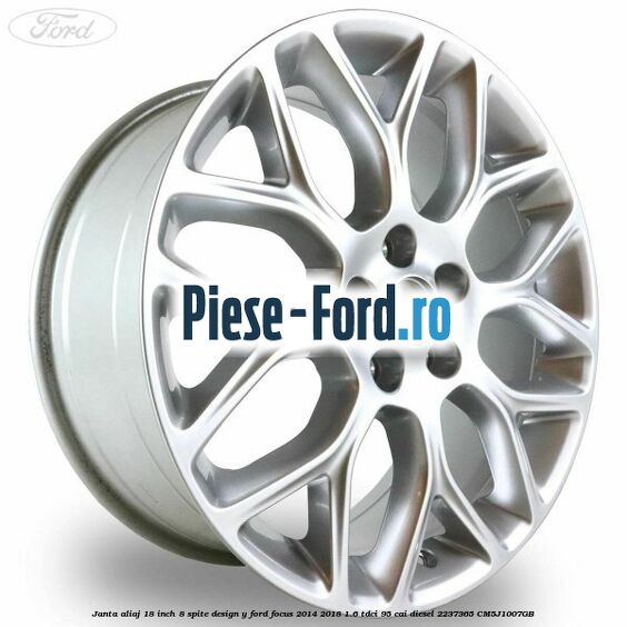 Janta aliaj 18 inch, 7 spite argintiu Ford Focus 2014-2018 1.6 TDCi 95 cai diesel