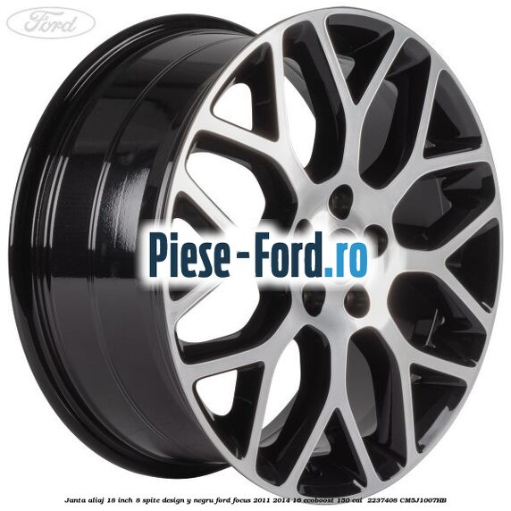 Janta aliaj 18 inch, 8 spite design Y negru Ford Focus 2011-2014 1.6 EcoBoost 150 cai #5C9AB9C871