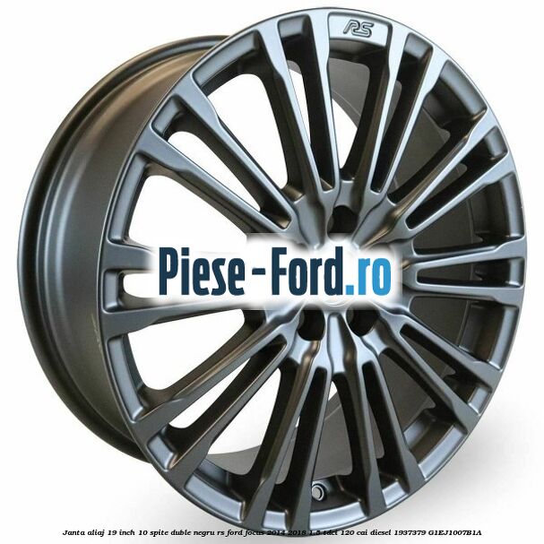 Janta aliaj 19 inch, 10 spite duble argintiu RS Ford Focus 2014-2018 1.5 TDCi 120 cai diesel