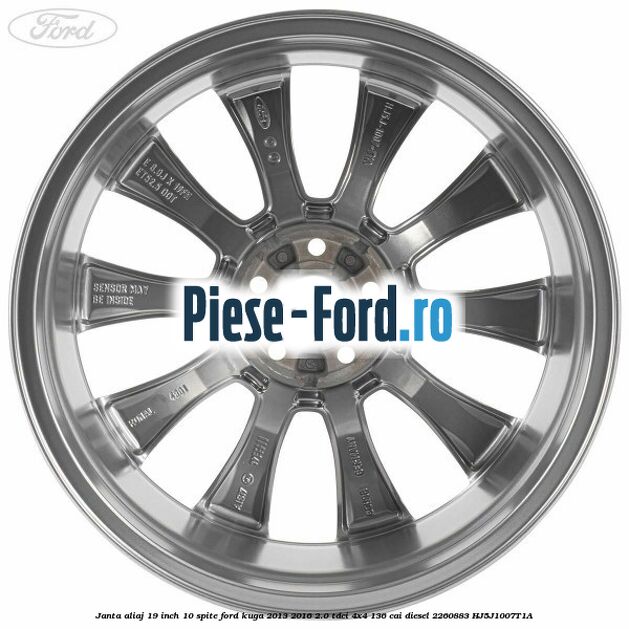 Janta aliaj 19 inch, 10 spite Ford Kuga 2013-2016 2.0 TDCi 4x4 136 cai diesel #FBD0DDDE4B