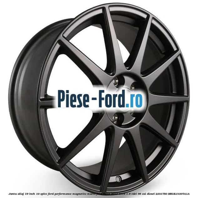 Janta aliaj 19 inch, 10 spite duble negru RS Ford Focus 2014-2018 1.6 TDCi 95 cai diesel