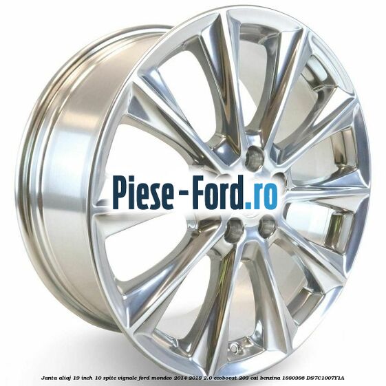 Janta aliaj 19 inch, 10 spite Tarnished Dark Ford Mondeo 2014-2018 2.0 EcoBoost 203 cai benzina