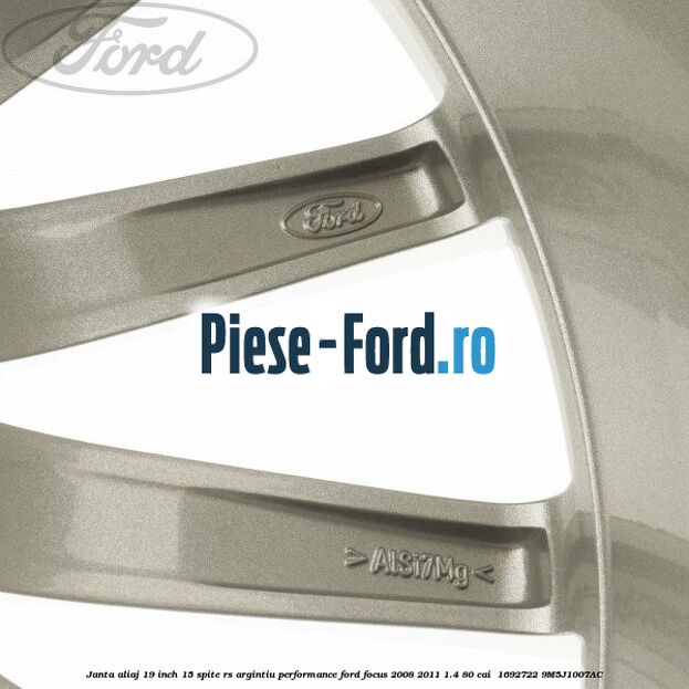 Janta aliaj 19 inch, 15 spite RS argintiu performance Ford Focus 2008-2011 1.4 80 cai #A5CC624935 Janta aliaj 19 inch, 15 spite RS argintiu performance Ford Focus 2008-2011 1.4 80 cai #A5CC624935