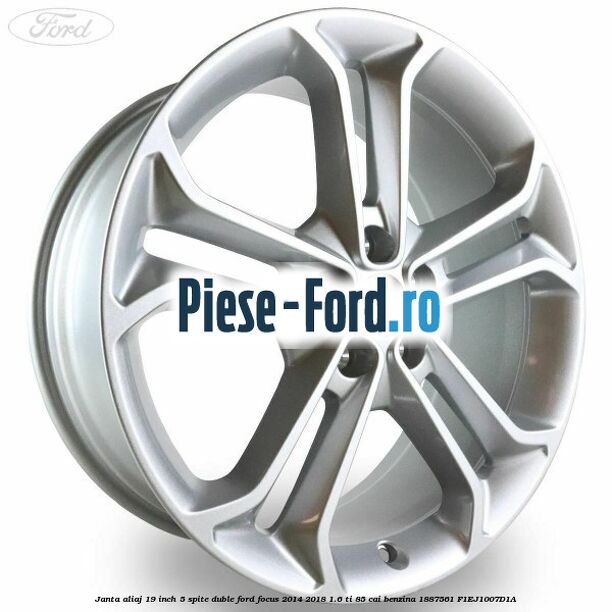 Janta aliaj 19 inch 5 spite duble Ford Focus 2014-2018 1.6 Ti 85 cai benzina