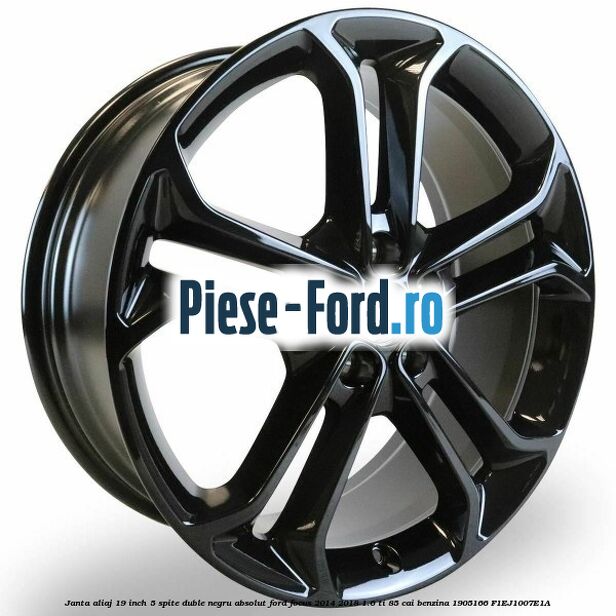 Janta aliaj 19 inch, 5 spite duble negru absolut Ford Focus 2014-2018 1.6 Ti 85 cai benzina