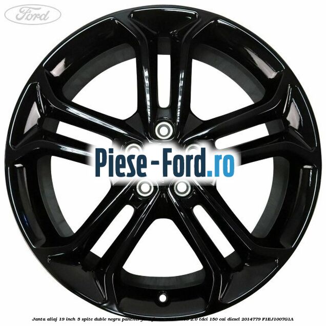 Janta aliaj 19 inch, 5 spite duble negru panther Ford Focus 2014-2018 2.0 TDCi 150 cai diesel #8FDCC04071