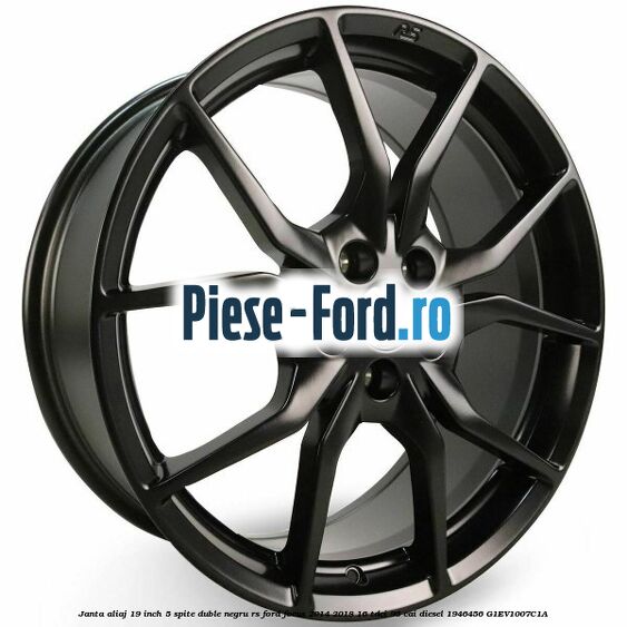 Janta aliaj 19 inch, 5 spite duble negru RS Ford Focus 2014-2018 1.6 TDCi 95 cai #F58231AB9C