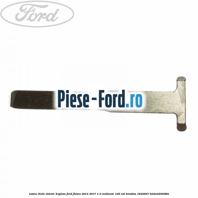 Cheie simpla bruta simpla fara sistem KEYLESS Ford Fiesta 2013-2017 1.0 EcoBoost 125 cai benzina