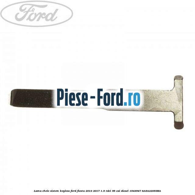 Cheie simpla bruta simpla fara sistem KEYLESS Ford Fiesta 2013-2017 1.5 TDCi 95 cai diesel