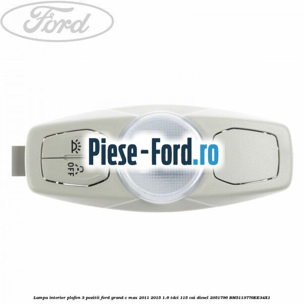 Lampa interior plafon 3 pozitii Ford Grand C-Max 2011-2015 1.6 TDCi 115 cai diesel