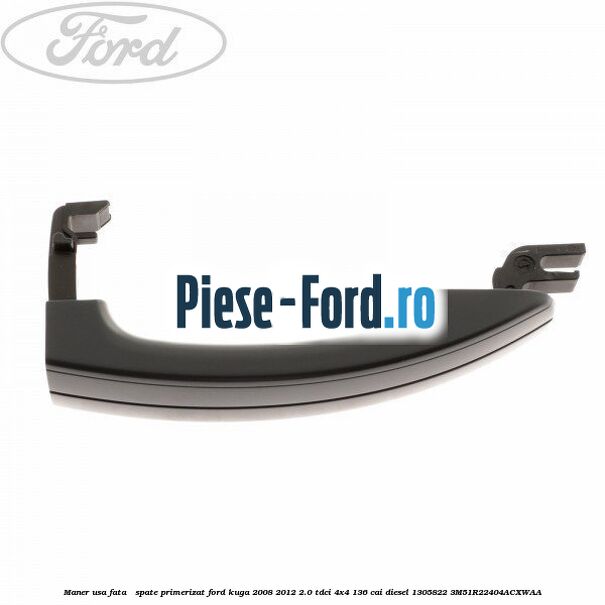 Maner interior usa stanga satin cromat Ford Kuga 2008-2012 2.0 TDCi 4x4 136 cai diesel